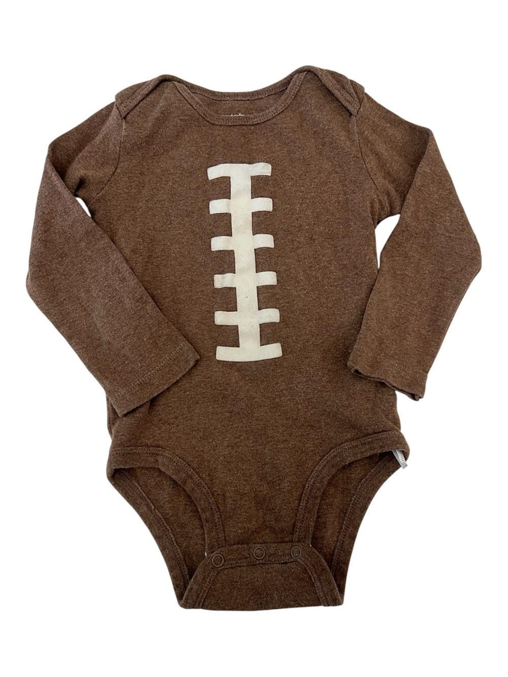 Carter's Brown Football Graphic Long Sleeve One Piece Bodysuit Size 24 Months